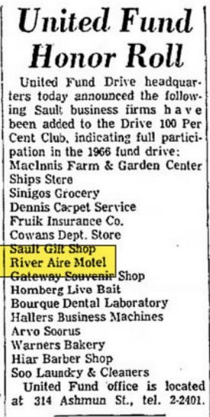 River Aire Motel (Riveraire Motel) - Nov 08 1966 Article